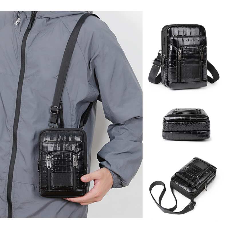 Leather Wallet Men - Tas Bahu Selempang Gambar Buaya Bergaya