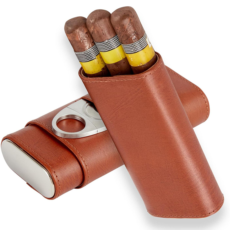 Premium Cigar Case - Kit Humidor Cerutu Portabel, Kotak Cerutu