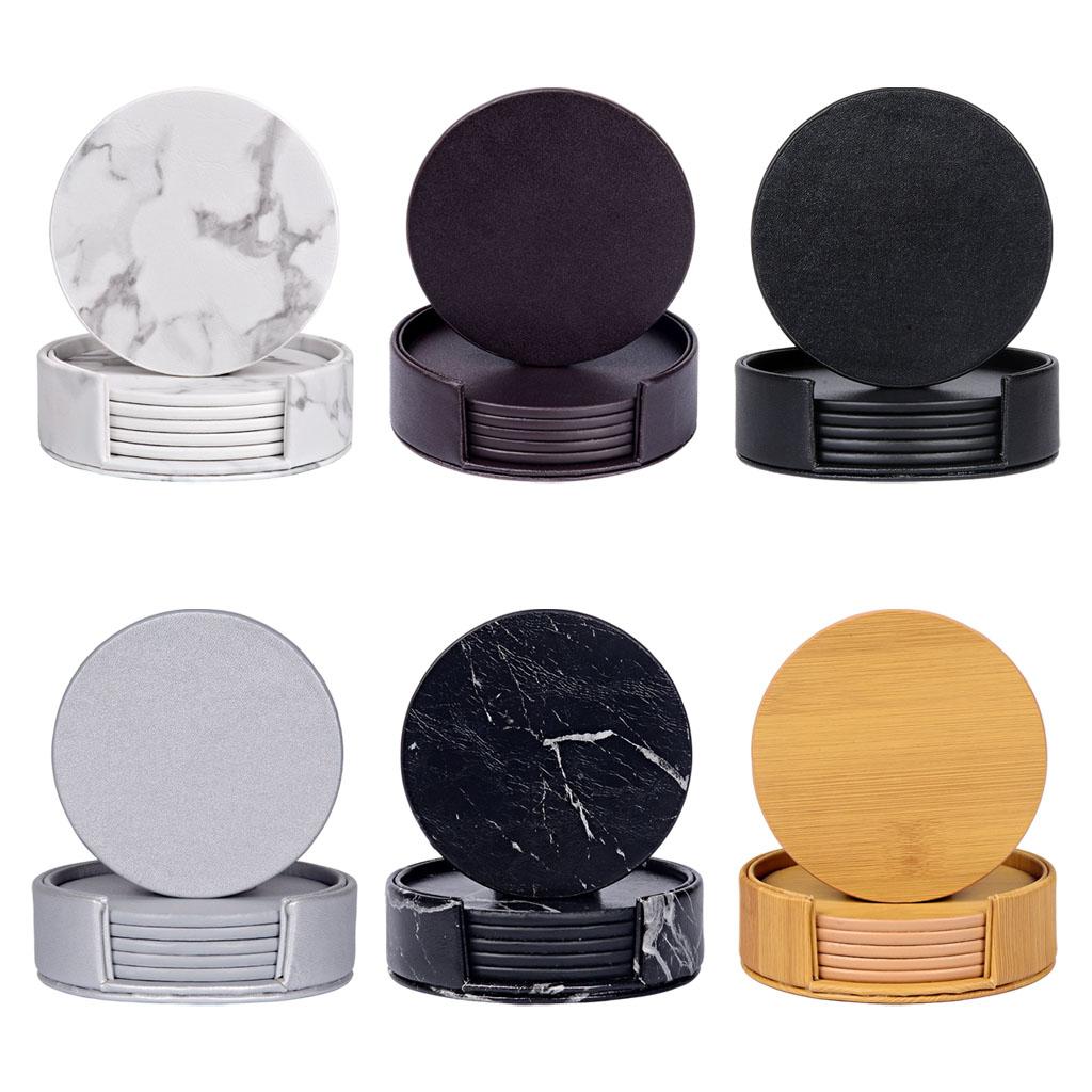 Alas Gelas Marmer Bulat dengan - Marble Coaster Set ulasan dan harga