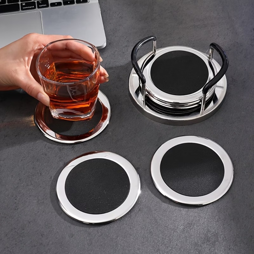 6 Buah/Set Tatakan Gelas Baja  - Marble Coaster Set ulasan dan harga