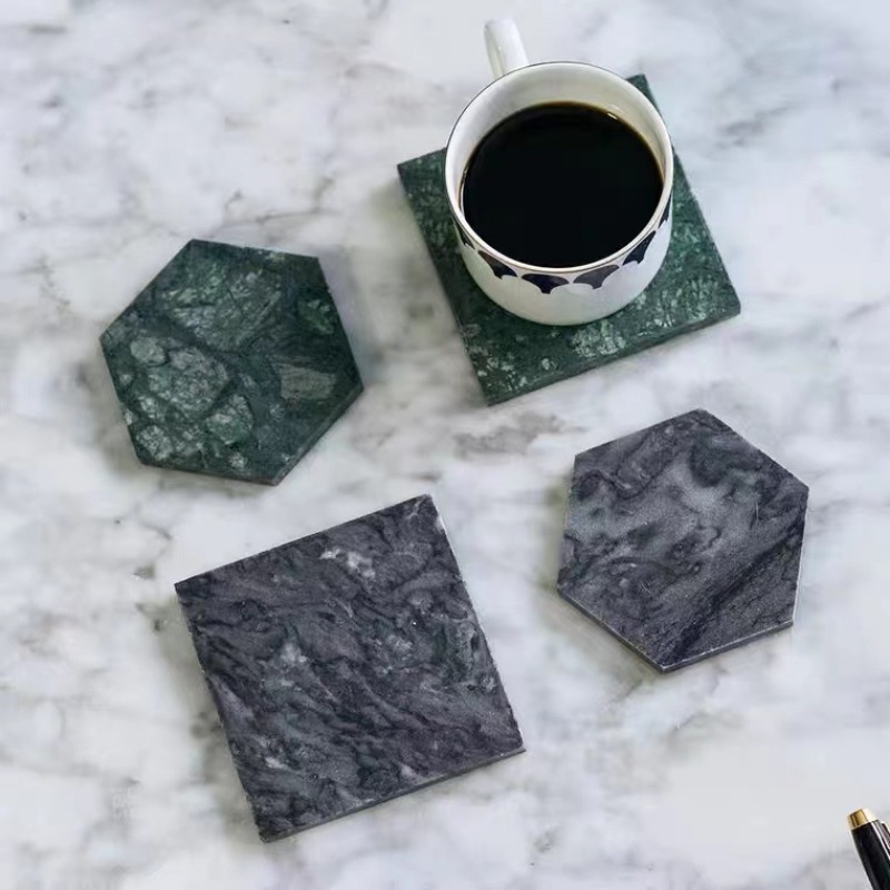 1 buah coaster marmer bulat an - Marble Coaster Set ulasan dan harga