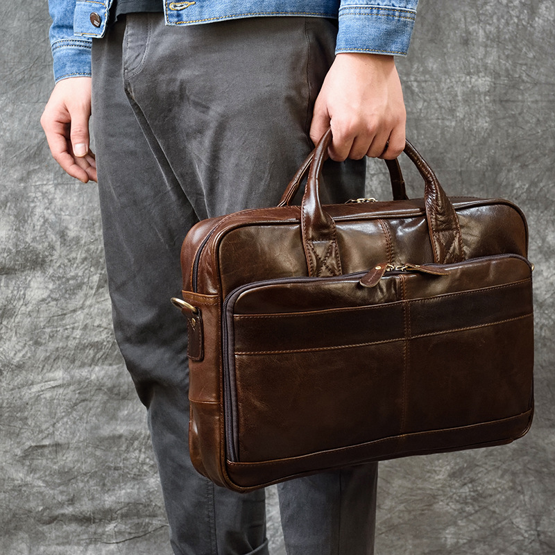 Tas tangan kulit asli mewah un - Leather Briefcase ulasan dan harga