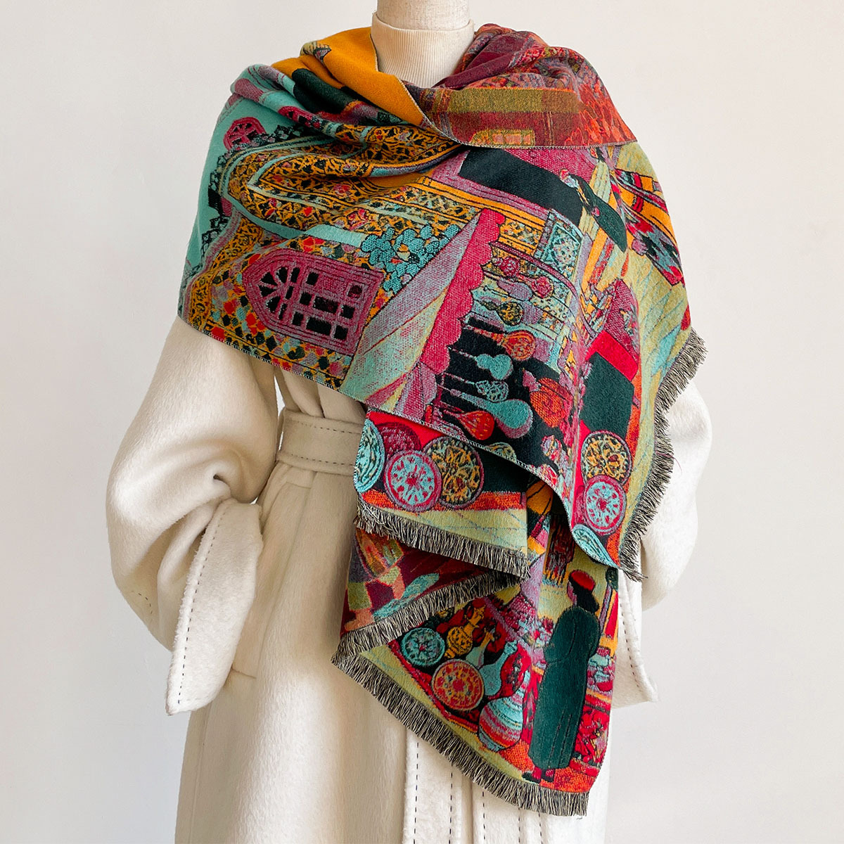 Syal Wanita Imitasi Kasmir, Ke - Cashmere Scarf ulasan dan harga