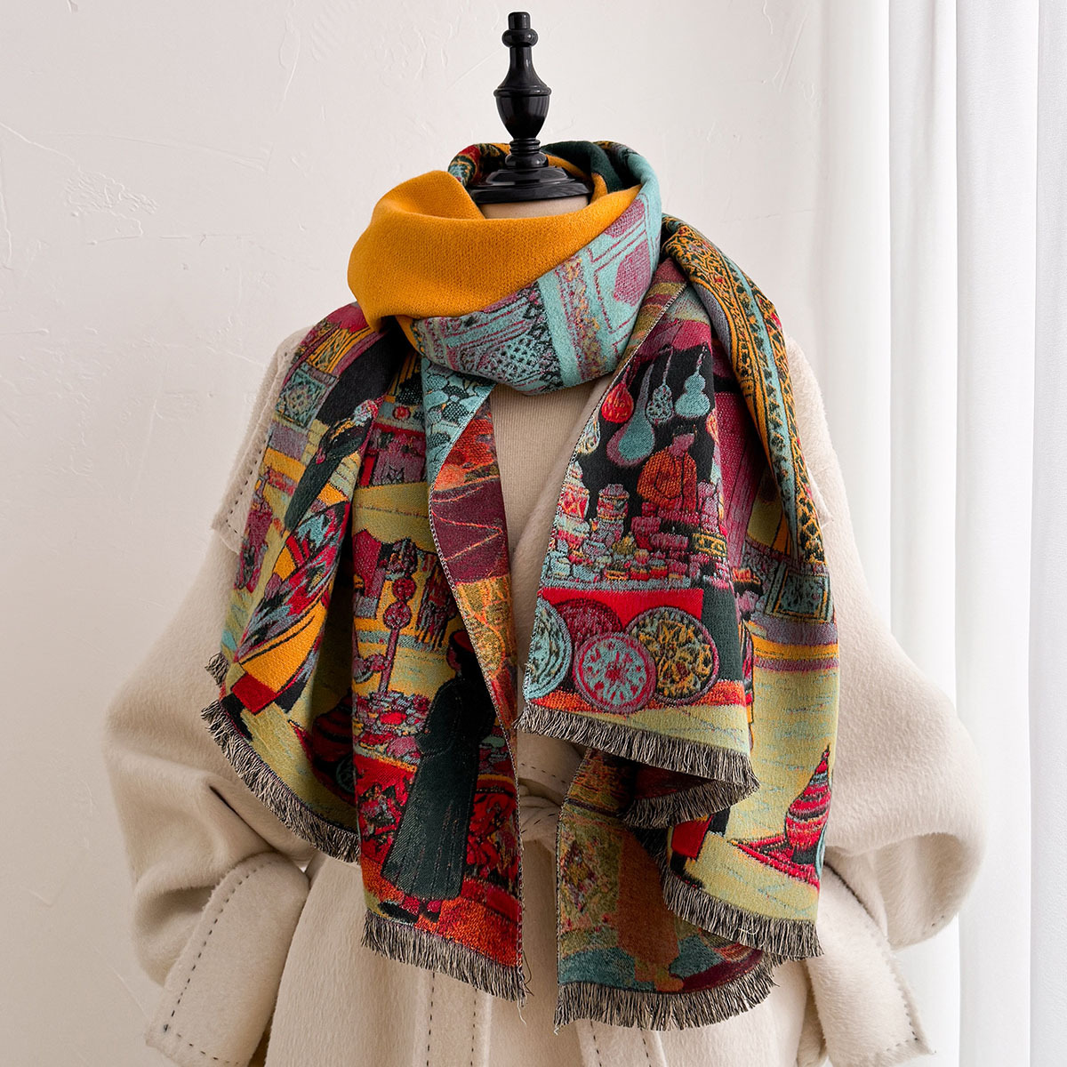 Syal Wanita Imitasi Kasmir, Ke - Cashmere Scarf ulasan dan harga