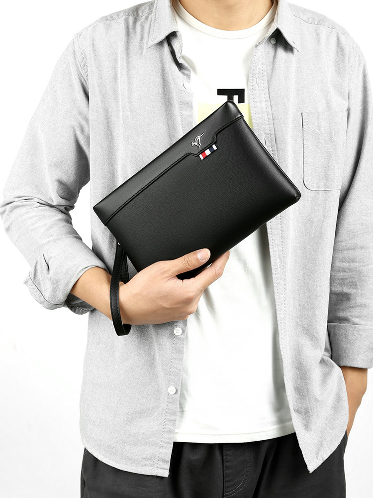 Tas Genggam Pria Kulit PU Domp - Leather Wallet Men ulasan dan harga