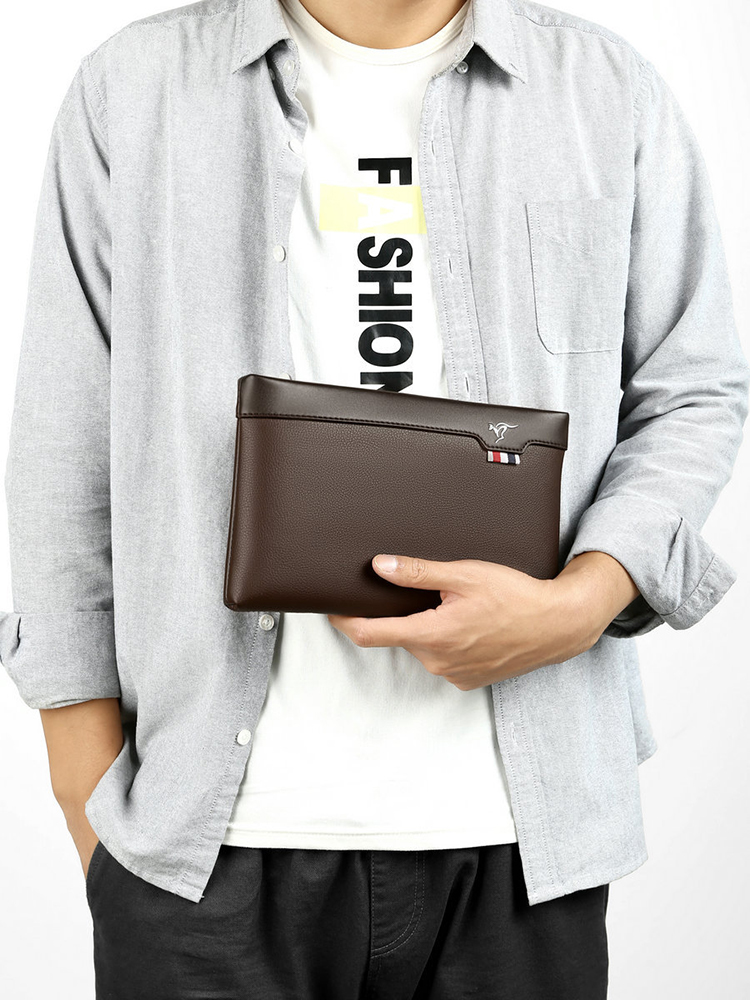 Tas Genggam Pria Kulit PU Domp - Leather Wallet Men ulasan dan harga
