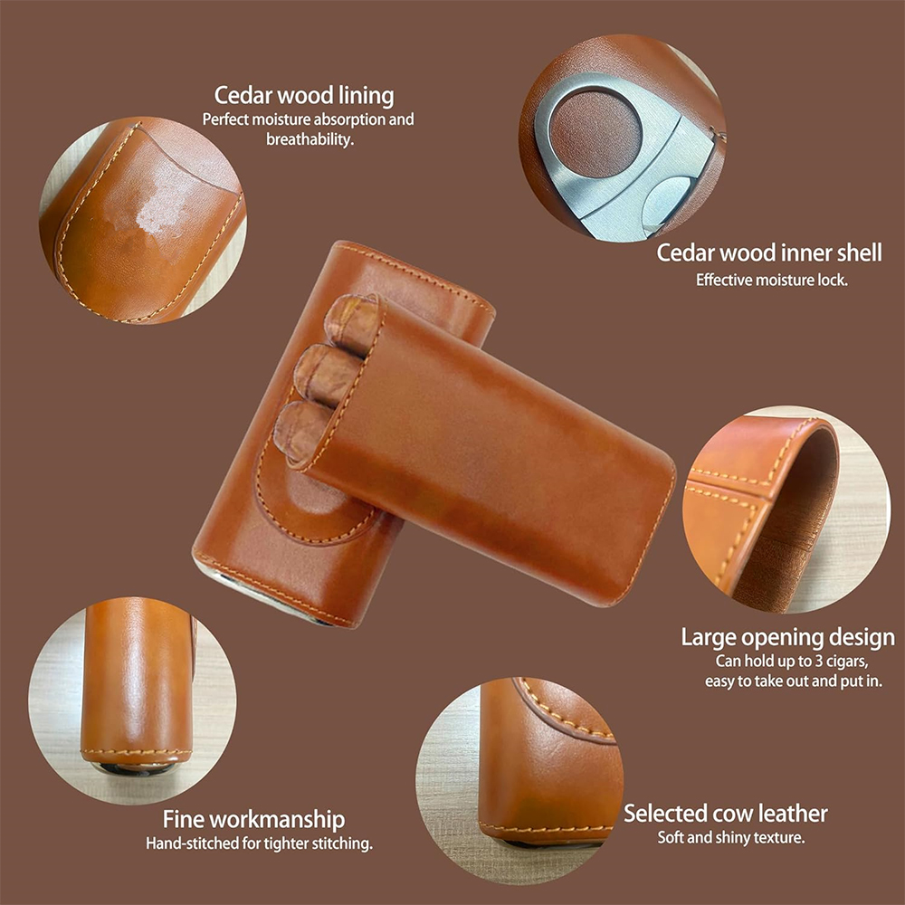 Kit Humidor Cerutu Portabel, K - Premium Cigar Case ulasan dan harga