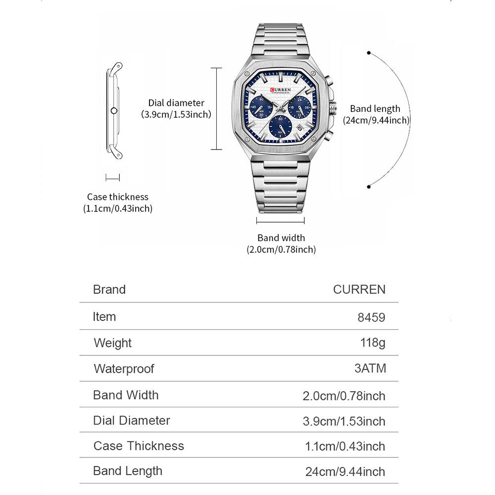CURREN Jam Tangan Chrono Perse - Luxury Watch Men ulasan dan harga