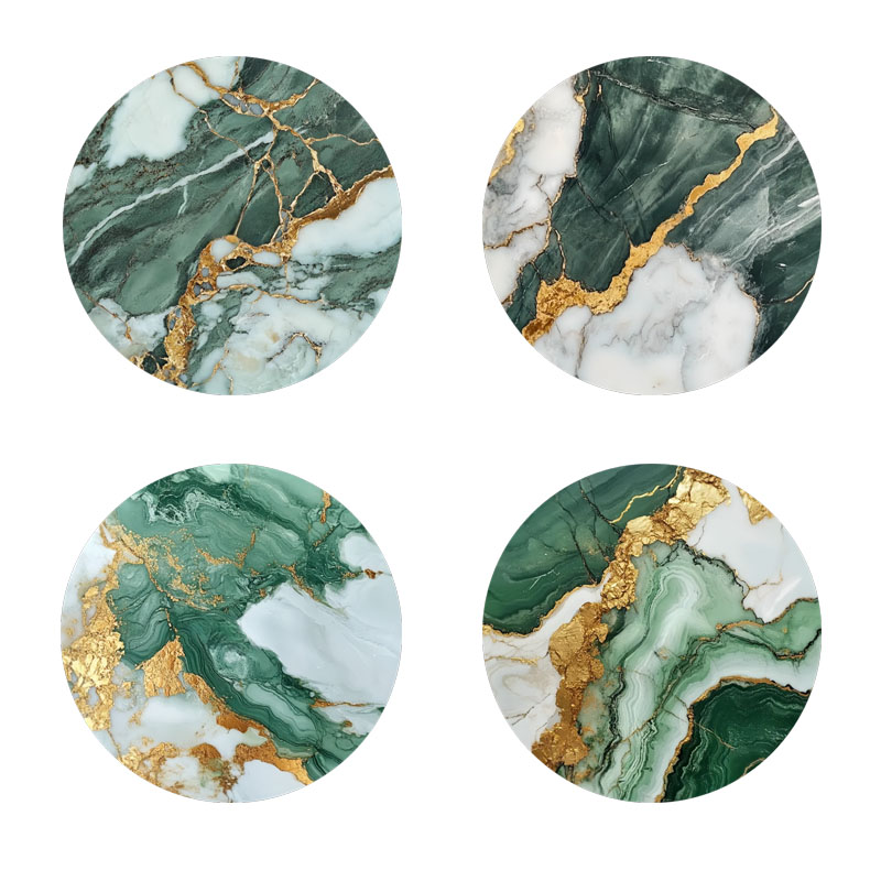 4 Buah Tatakan Gelas Bermotif  - Marble Coaster Set ulasan dan harga