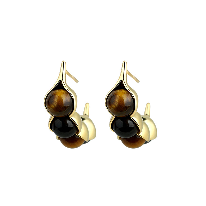 Anting Pod Mata Harimau Batu P - Gold Plated Jewelry ulasan dan harga