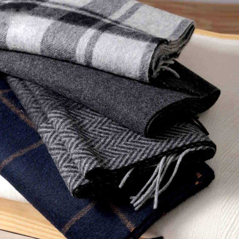 Syal Pashmina Syal Wol Kotak-k - Cashmere Scarf ulasan dan harga
